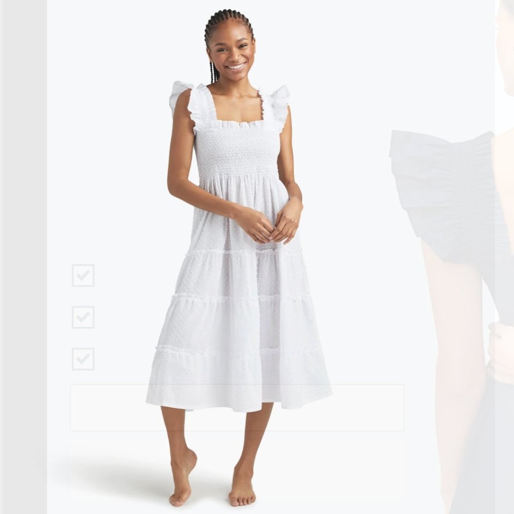 Hill House  Ellie Nap Swiss Dot Midi Dress - XS